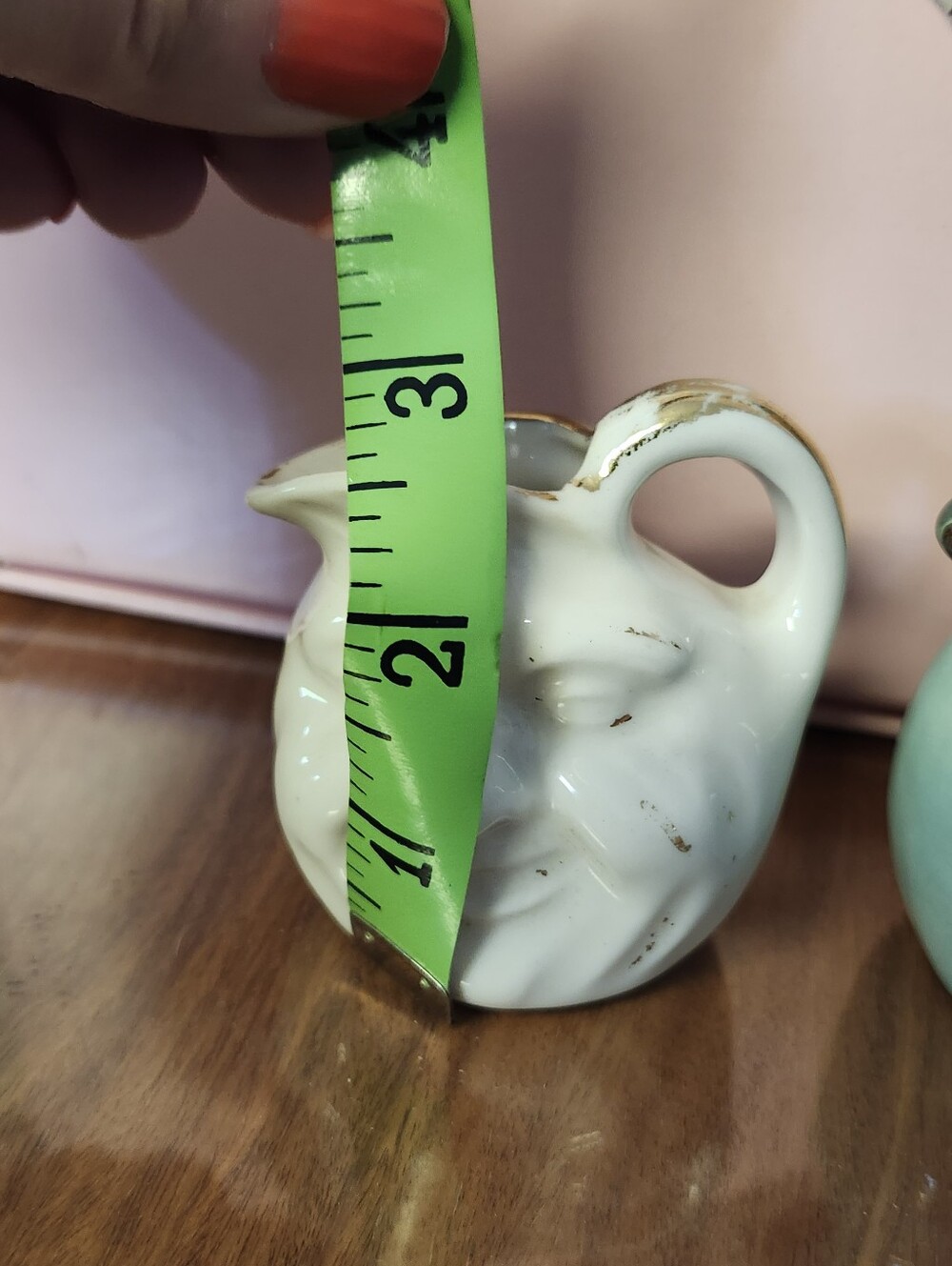 Vintage Anthropomorphic Man in the Moon Face Pitcher, Small Pitchers Pair - Picture 5 of 11